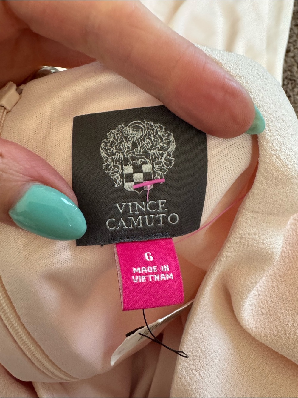 VINCE CAMUTO BLUSH PINK SHIFT DRESS BOW SLEEVES SHORT SLEEVES SIZE 6 NEW $128 - Picture 6 of 10